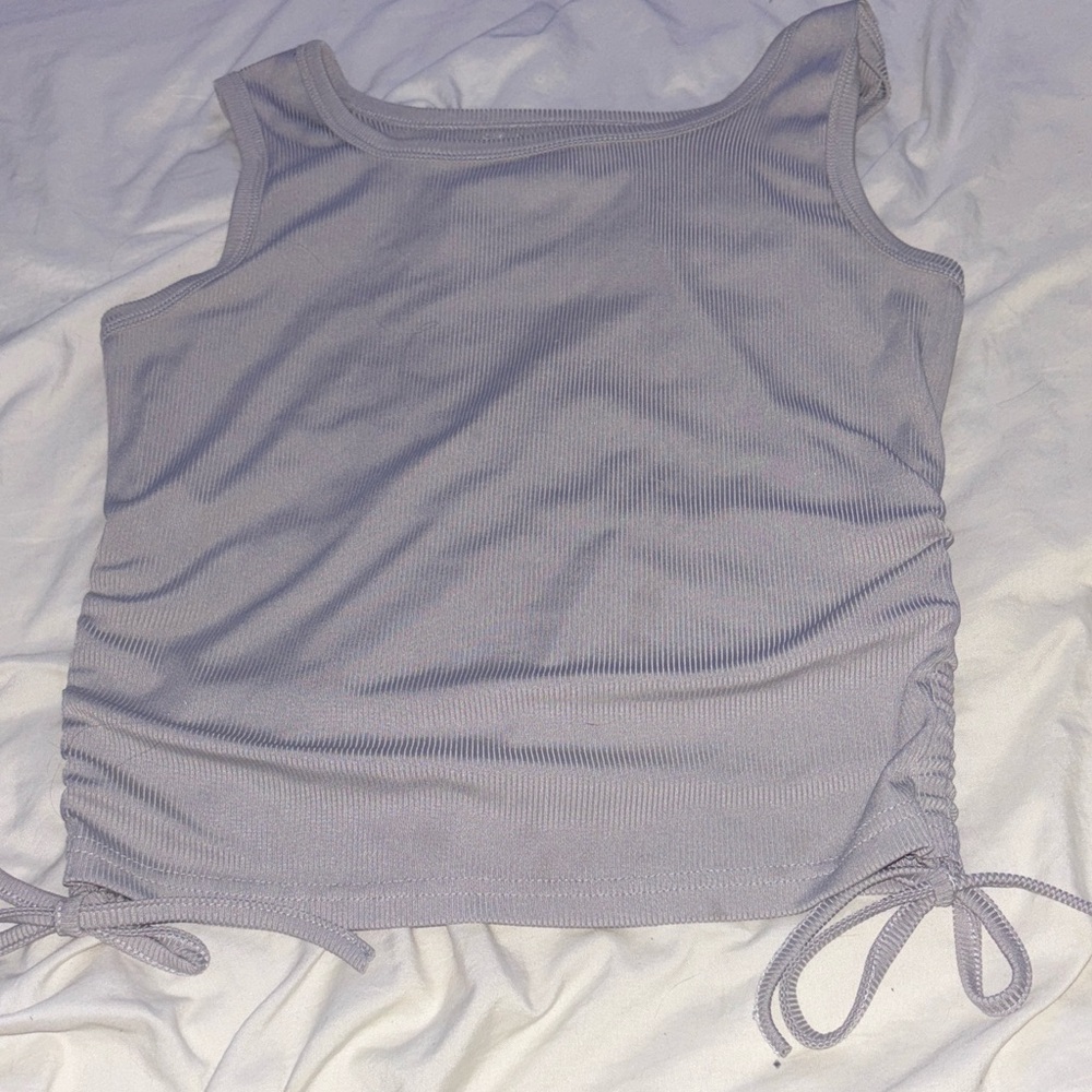 SHEIN Light Gray Ribbed Tank Top